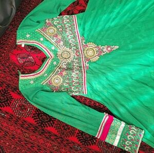 Women clothes 3 pecies Indian embroidery anar kali